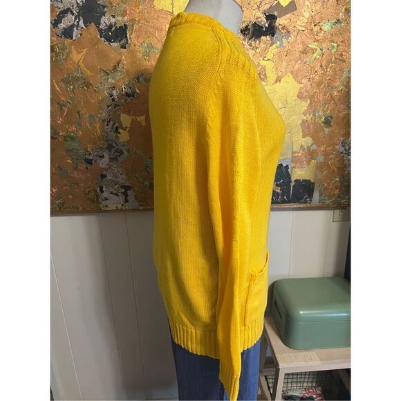 Parker of Vienna Vintage Men’s Preppy Gold V-neck Acrylic Pullover Sweater L - Picture 4 of 8